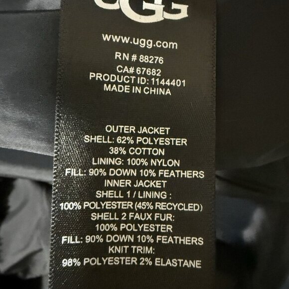 UGG Down Fill Winter Coat Size XL 3 In 1 Waterproof Adirondack Butte Jacket - Picture 11 of 11